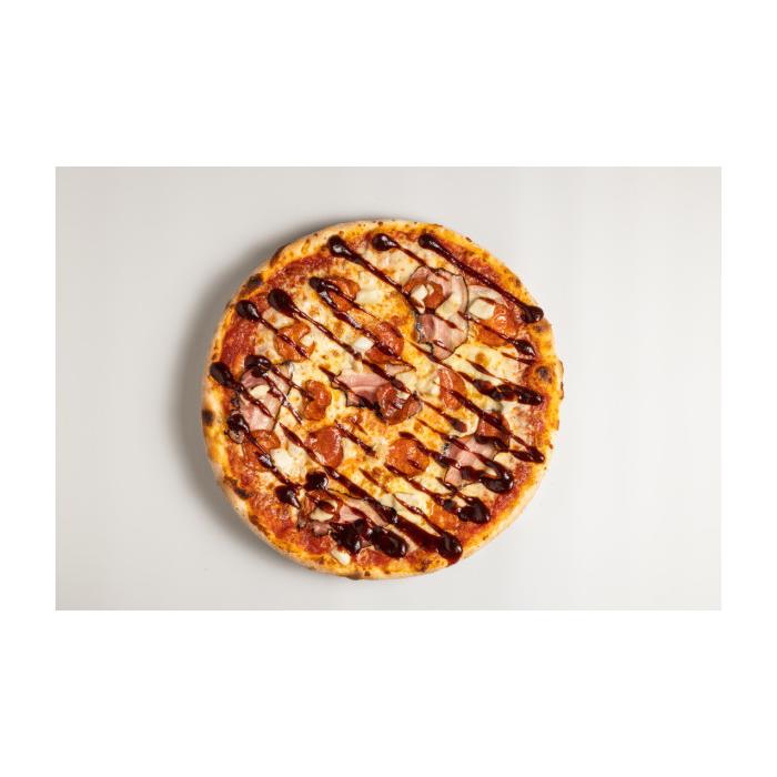 GENOVESE - sugo, mozzarella, šunka, slanina, salám, kuřecí maso, BBQ omáčka